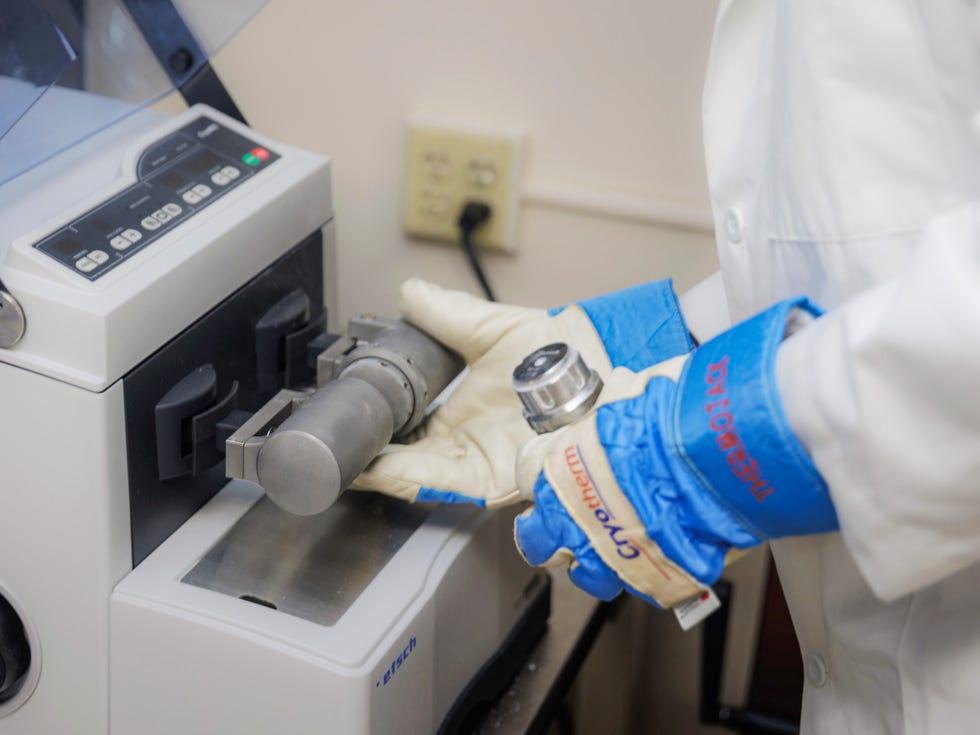 campen’s lab grinds samples into microplastics.