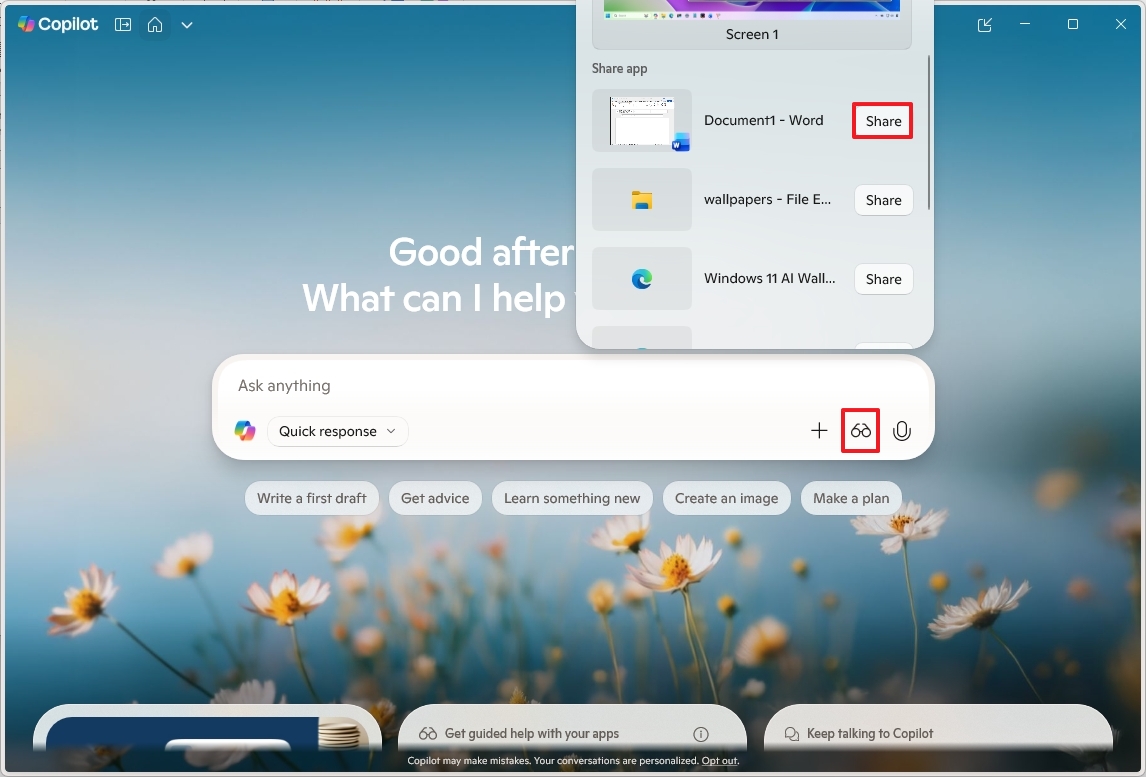 Copilot Vision on desktop