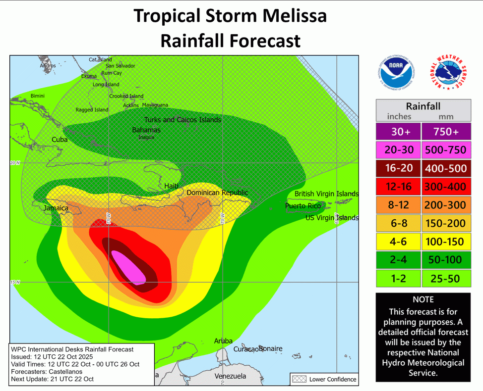 Rainfall forecast map