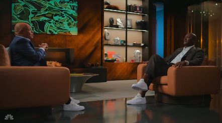 Michael Jordan in a pre-recorded sit-down interview.