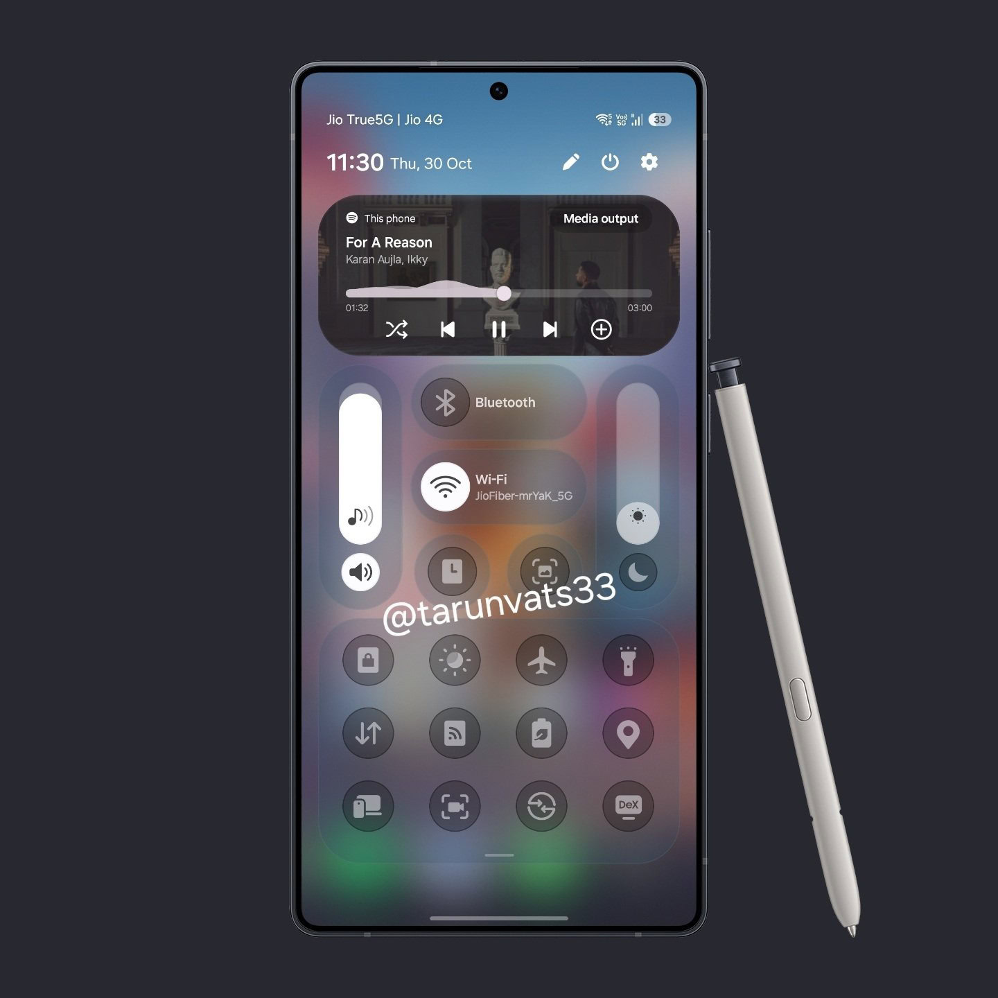 one ui 8.5 updated quick settings