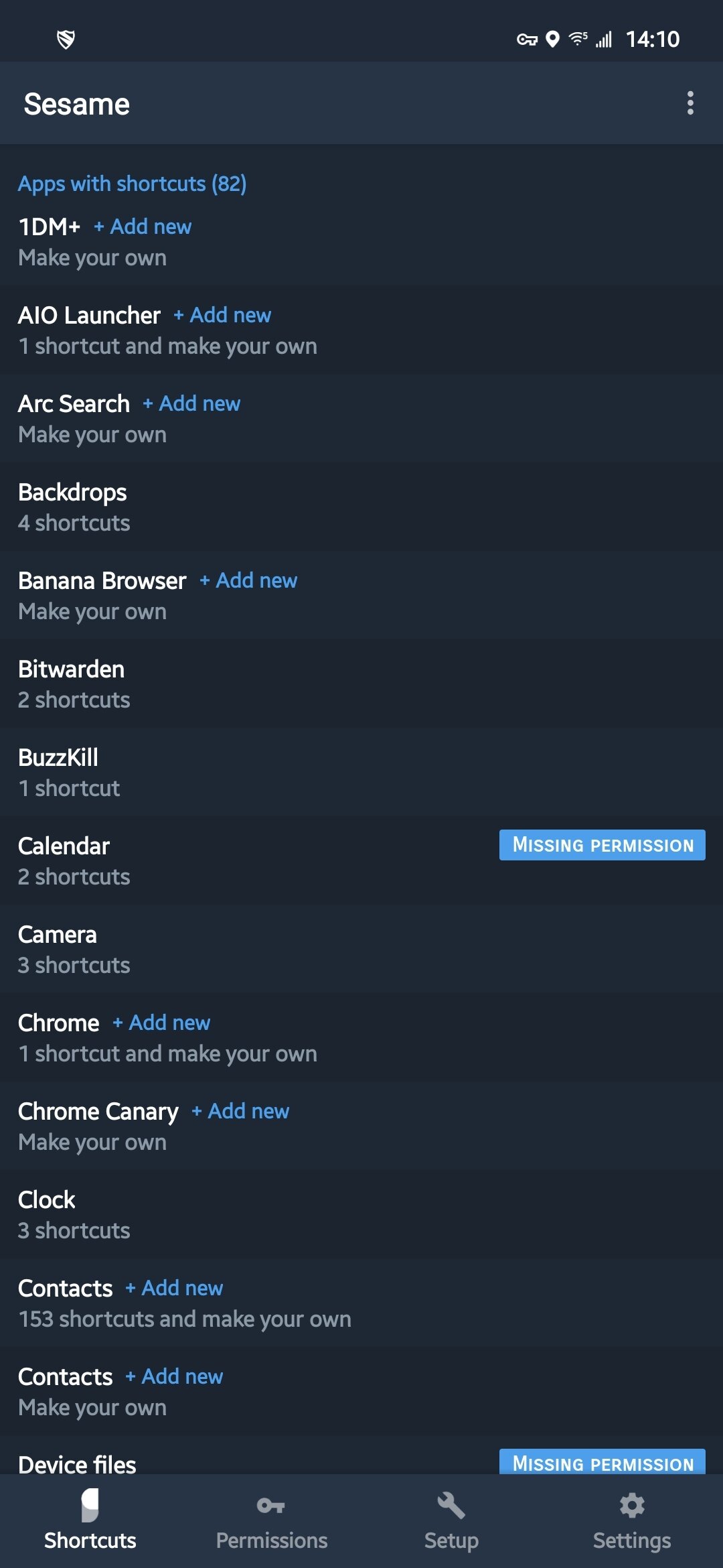 sesame shortcuts available shortcuts