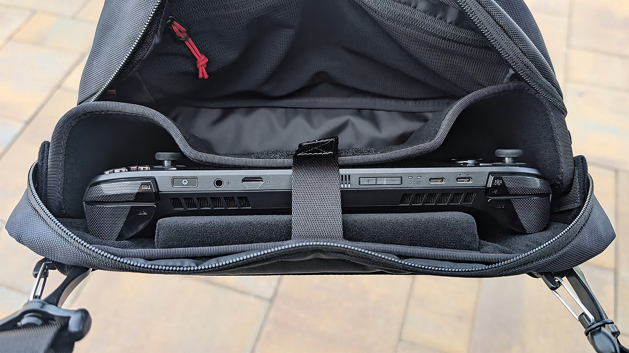 The Xbox Ally X not only fits in this Tomtoc bag, but is well protected, too.