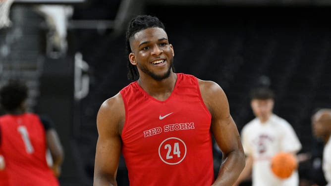 St. John's Red Storm forward Zuby Ejiofor during practice.