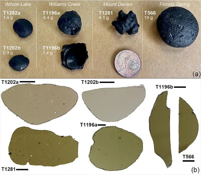 The six newly discovered ananguites. (Musolino et al., <em>Earth Planet. Sci. Lett.</em>, 2025)