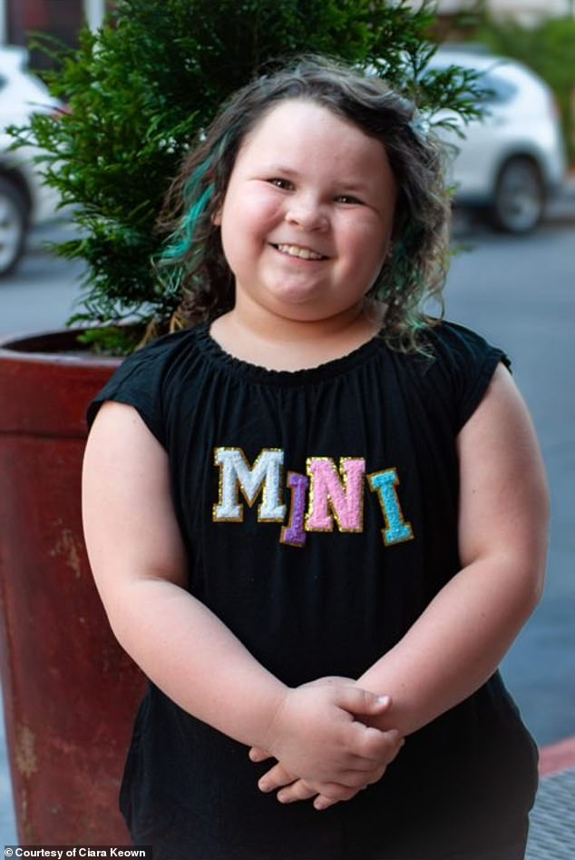 Harper, pictured here, weighed 108 pounds by the time she was seven years old, and she endured bullying so bad that her family was forced to pull her out of school
