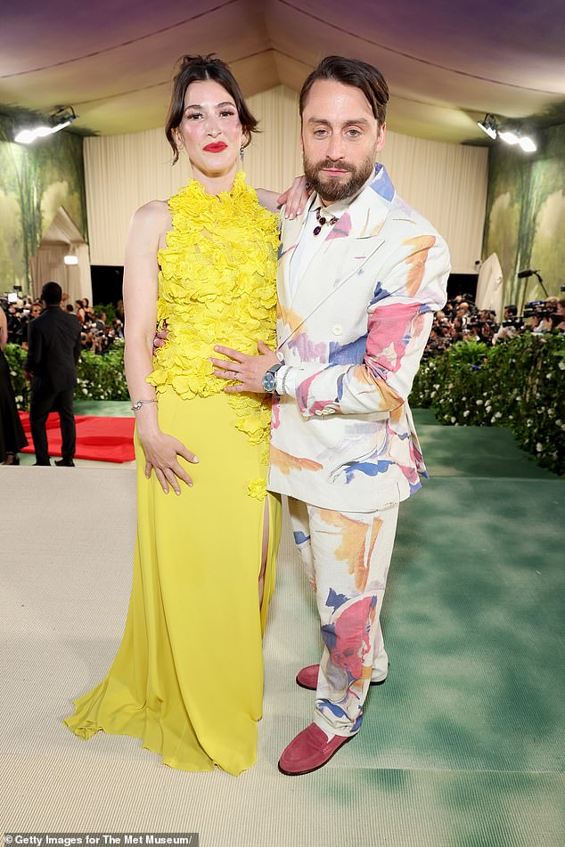 The joyful news was subtly revealed by the 43-year-old Succession star's former costar Sarah Snook, who confirmed she has already met the newest member of the Culkin family (seen in 2024)