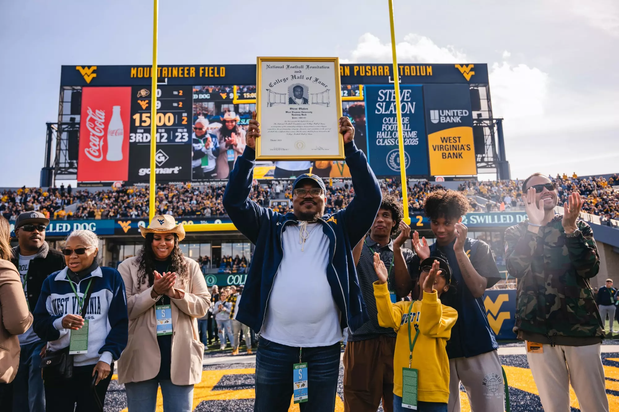West Virginia running back Steve Slaton returns home to celebrate his induction into the NFF College Football Hall of Fame. 
