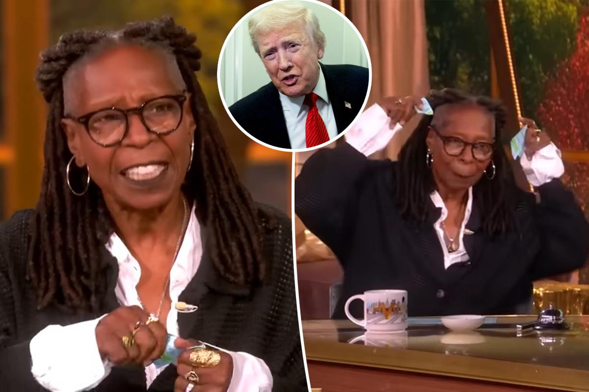  Whoopi Goldberg rips up note on ‘The View’ asking her to clarify Trump joke: ‘This is ridiculous’