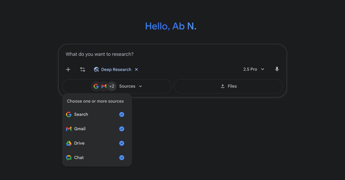  Gemini Deep Research can tap into your Gmail and Google Drive