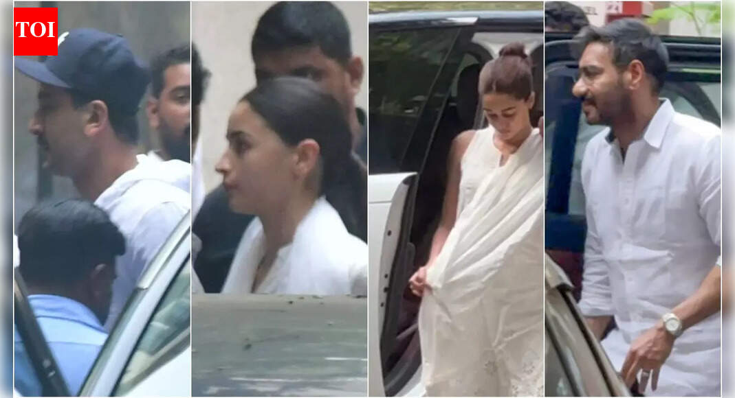  Dharmendra passes away: Ranbir Kapoor, Alia Bhatt, Ajay Devgn, Ananya Panday, and other celebs pay condolence visit to Deol residence |