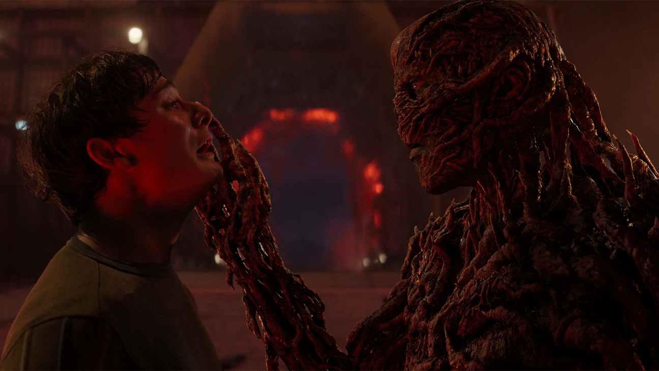 Jamie Campbell Bower as Vecna as Noah Schnapp, playing Will Byers, in 'Stranger Things' season five.