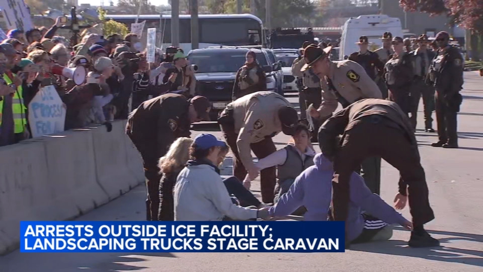  ICE Chicago news: Sheriff’s deputies remove group of ‘suburban moms’ at Broadview protest today against immigration enforcement