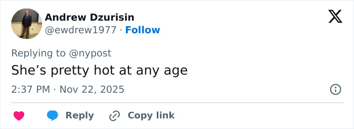 Twitter comment by Andrew Dzurisin replying about age and appearance, related to Hollywood’s hidden age rule for women in adult scenes. Twitter comment by Andrew Dzurisin replying about age and appearance, related to Hollywood’s hidden age rule for women in adult scenes.