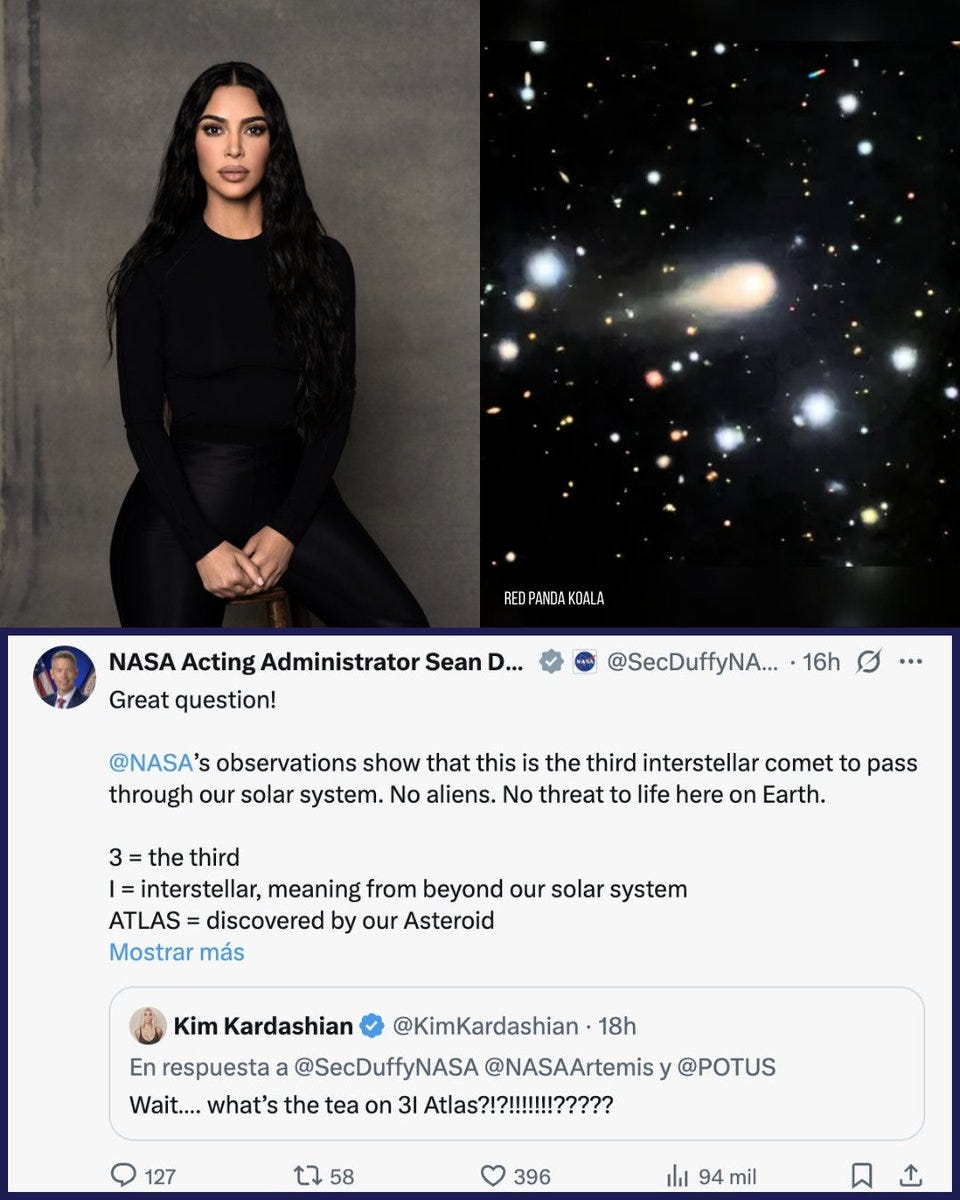  Kim Kardashian is Welcome to Join my Research Team on 3I/ATLAS | by Avi Loeb | Nov, 2025