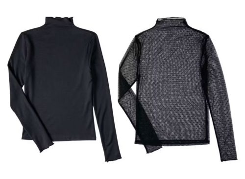 2 Pack Ladies Sheer Layring Tops - Black & Gray