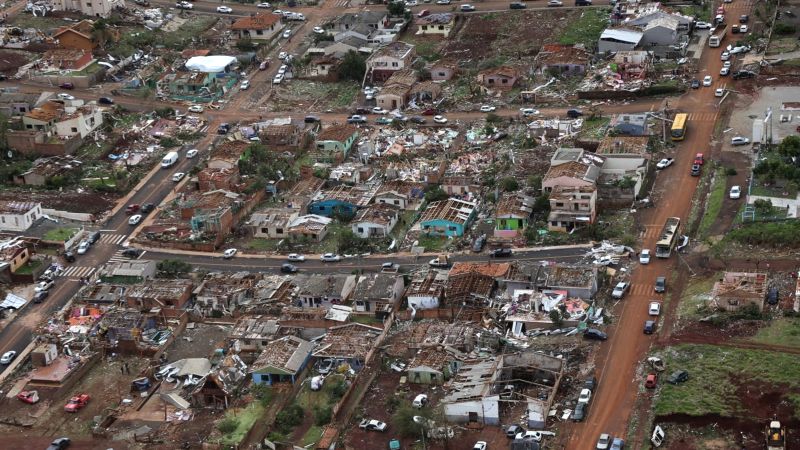  ‘Unprecedented’ tornado tears through southern Brazil, killing at least six