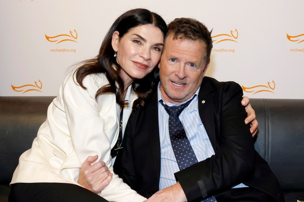 Julianna Margulies and Michael J. Fox  attend the 2025 A Funny Thing Happened On The Way To Cure Parkinson's Gala