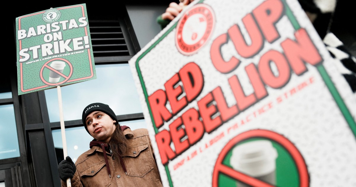  More than 1,000 Starbucks workers strike at 65 stores on Red Cup Day