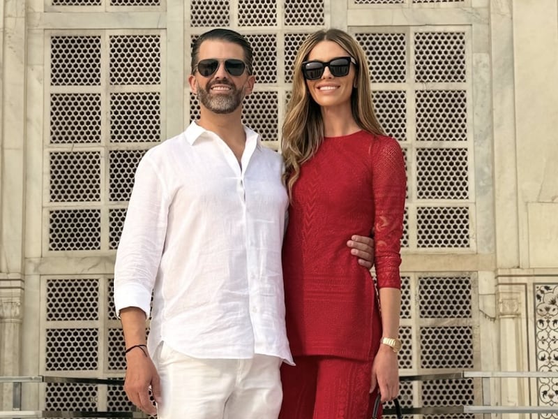 The couple at the Taj Mahal.