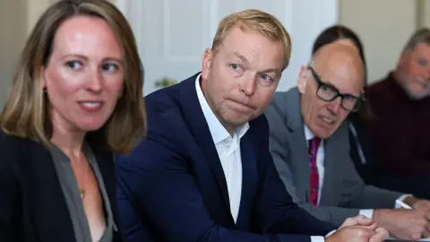 Jeff J Mitchell/Getty Images First Minister John Swinney hosts a roundtable on prostate cancer at Bute House with Sir Chris Hoy, Lady Sarra Hoy, Health Secretary Neil Gray, doctors, charity leaders and people with lived experience of prostate cancer 