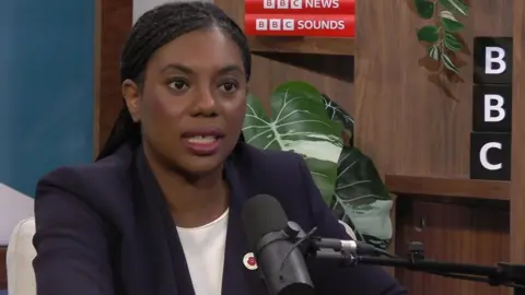 BBC Kemi Badenoch in the Newscast studio 