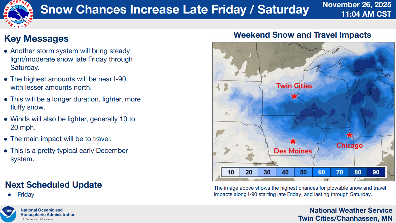  Winter storm watch: Heavy snow potential for southern Minnesota Friday into Saturday – MPR News