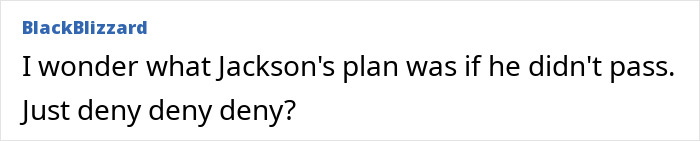 Text comment on a white background discussing Jackson’s plan, related to siblings’ disturbing new allegations against Michael Jackson.