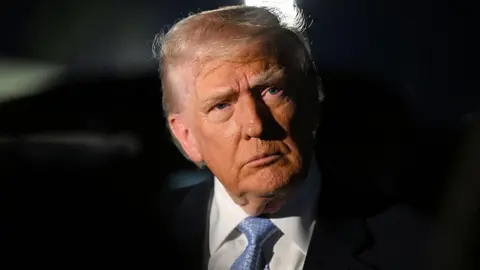 Getty Images Donald Trump stares straight ahead