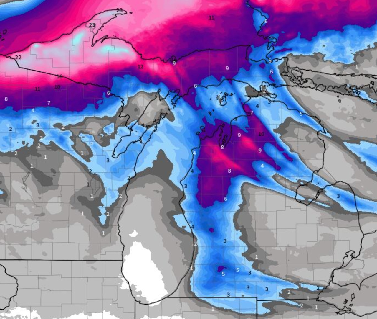  Winter Storm Watch expands into Lower Michigan, now 16 counties including Traverse City, Cadillac