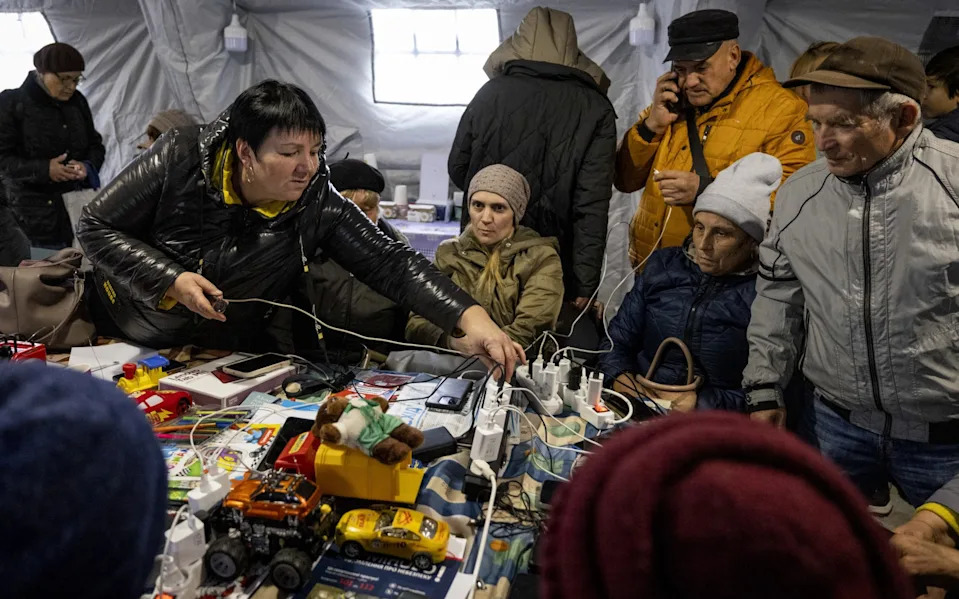 People at one of the deployed 