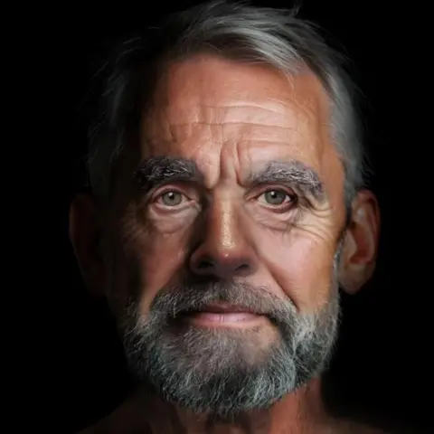 Edinburgh College of Art/Maria Maclennan The man has grey hair and grey beard. He has thick eyebrows and tanned skin.