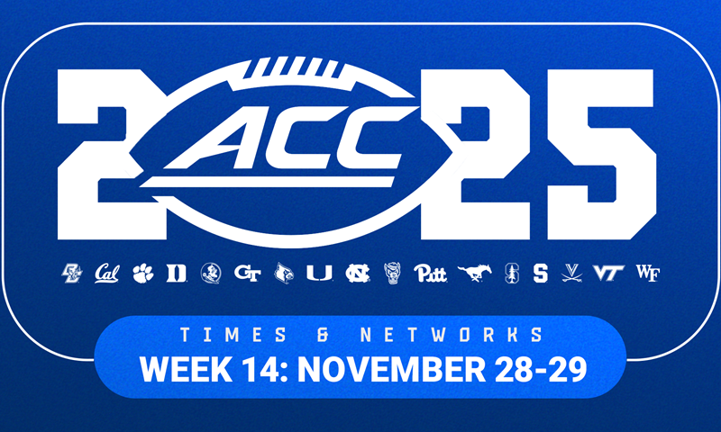  ACC Announces Week 14 TV Networks and Game Times
