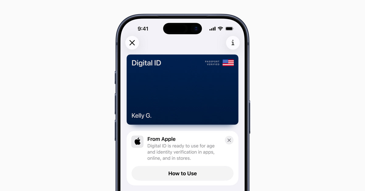  Apple introduces Digital ID, a new way to create and present an ID in Apple Wallet