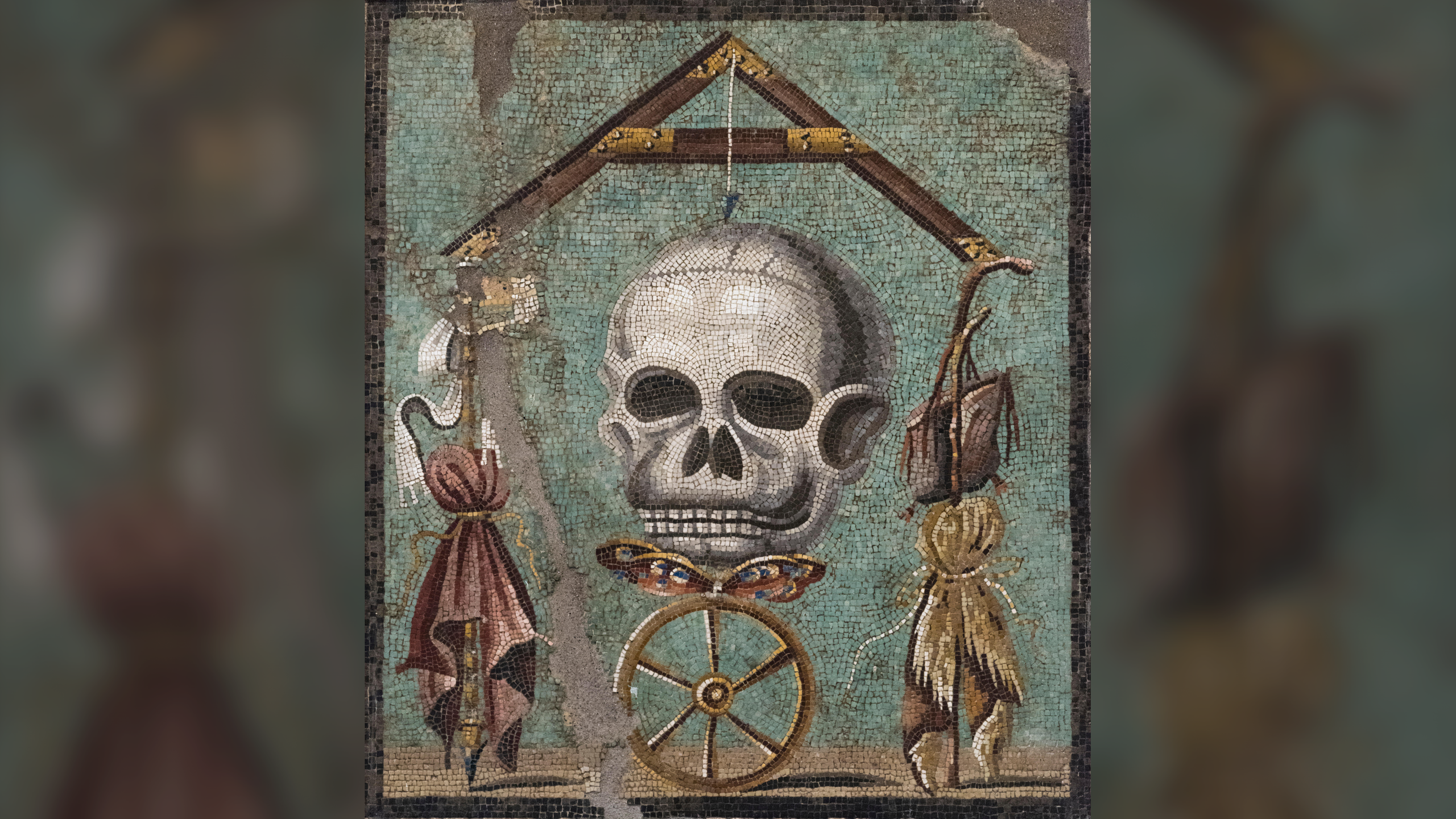  Memento Mori: A mosaic from Pompeii of a wealthy man whose dog died in the Mount Vesuvius eruption