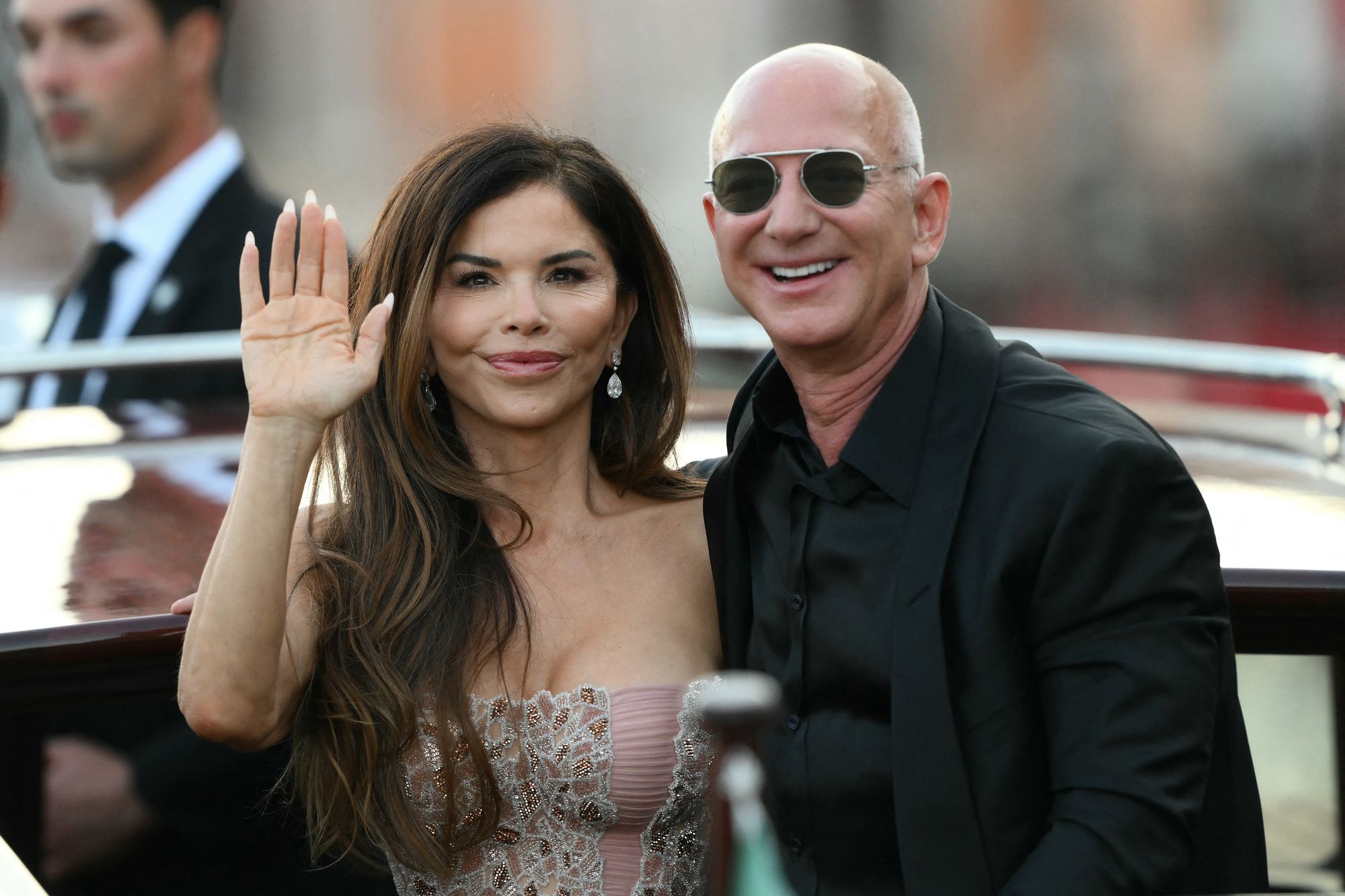 Sánchez and Bezos during their wedding festivities in Venice