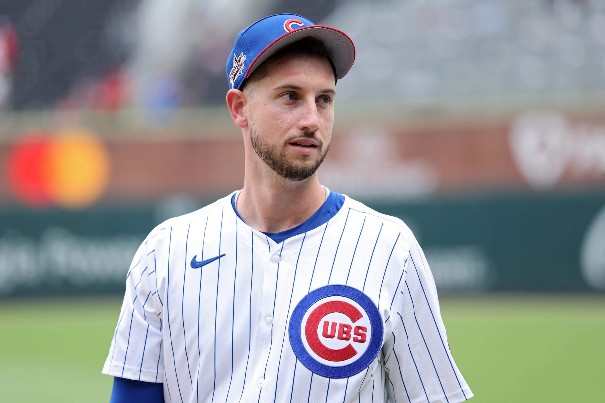 Kyle Tucker #30 of the Chicago Cubs looks on prior to the MLB All-Star Game at Truist Park on July 15, 2025 in Atlanta, Georgia. 