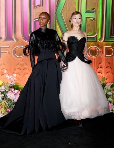 Cynthia Erivo and Ariana Grande at the "Wicked: For Good" New York Premiere held at Lincoln Center for the Performing Arts on November 17, 2025 in New York, New York. (Photo by John Nacion/Variety via Getty Images)