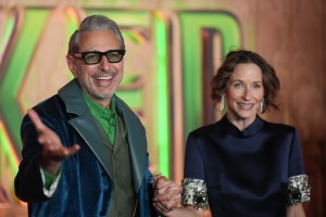 Jeff Goldblum and Emilie Livingston at the "Wicked: For Good" New York Premiere held at Lincoln Center for the Performing Arts on November 17, 2025 in New York, New York. (Photo by John Nacion/Variety via Getty Images)
