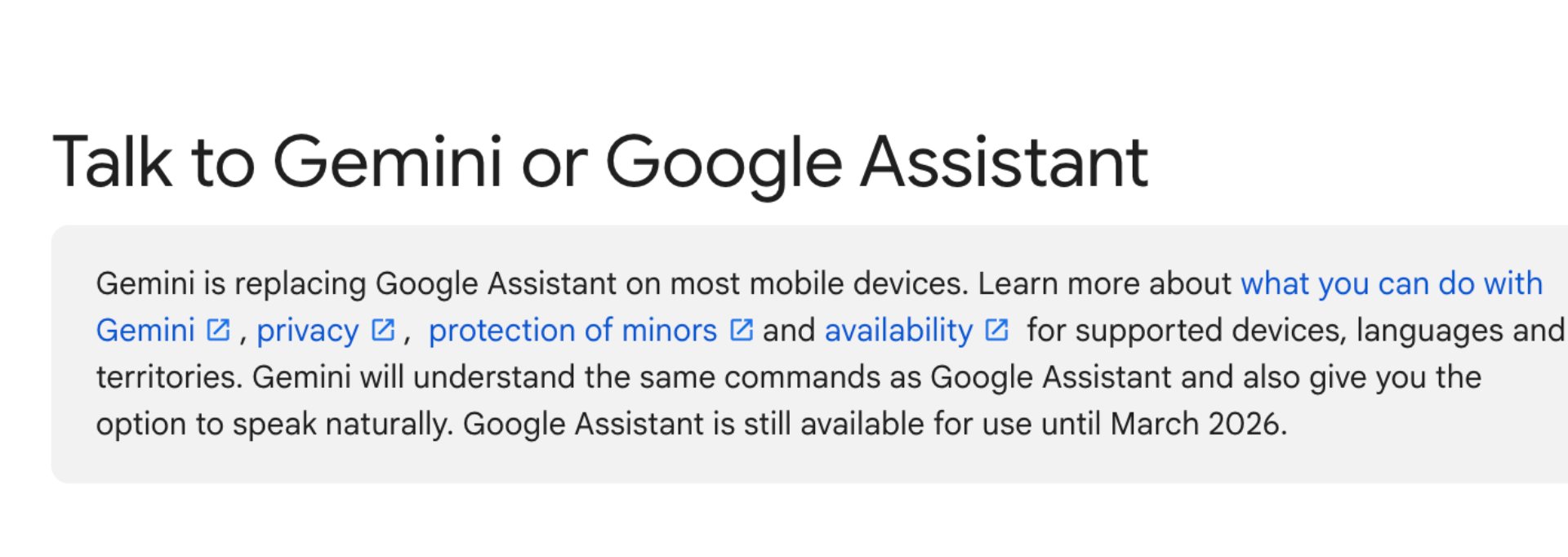 Google Assistant March 2026 date