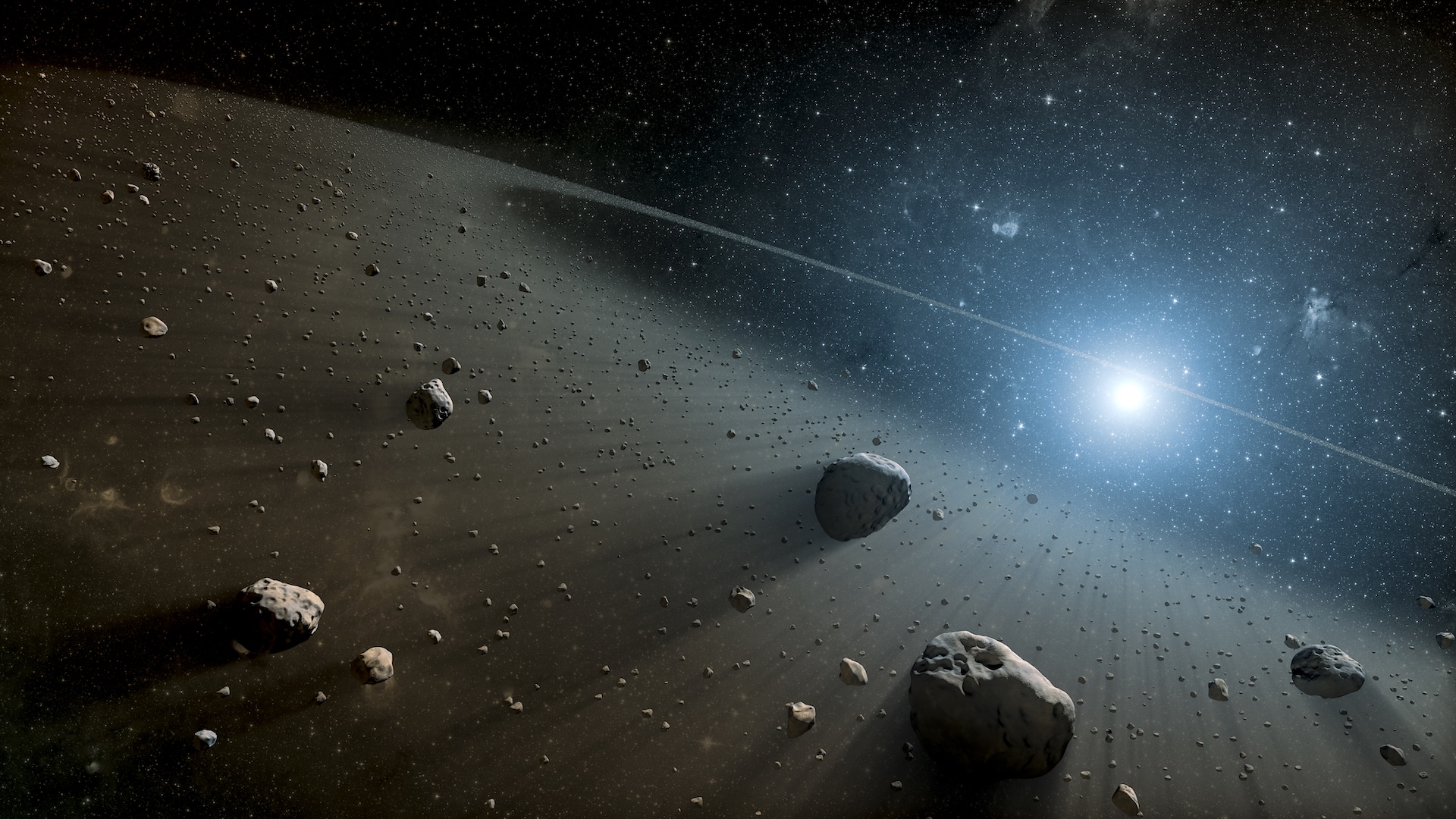 an illustration of the asteroid belt