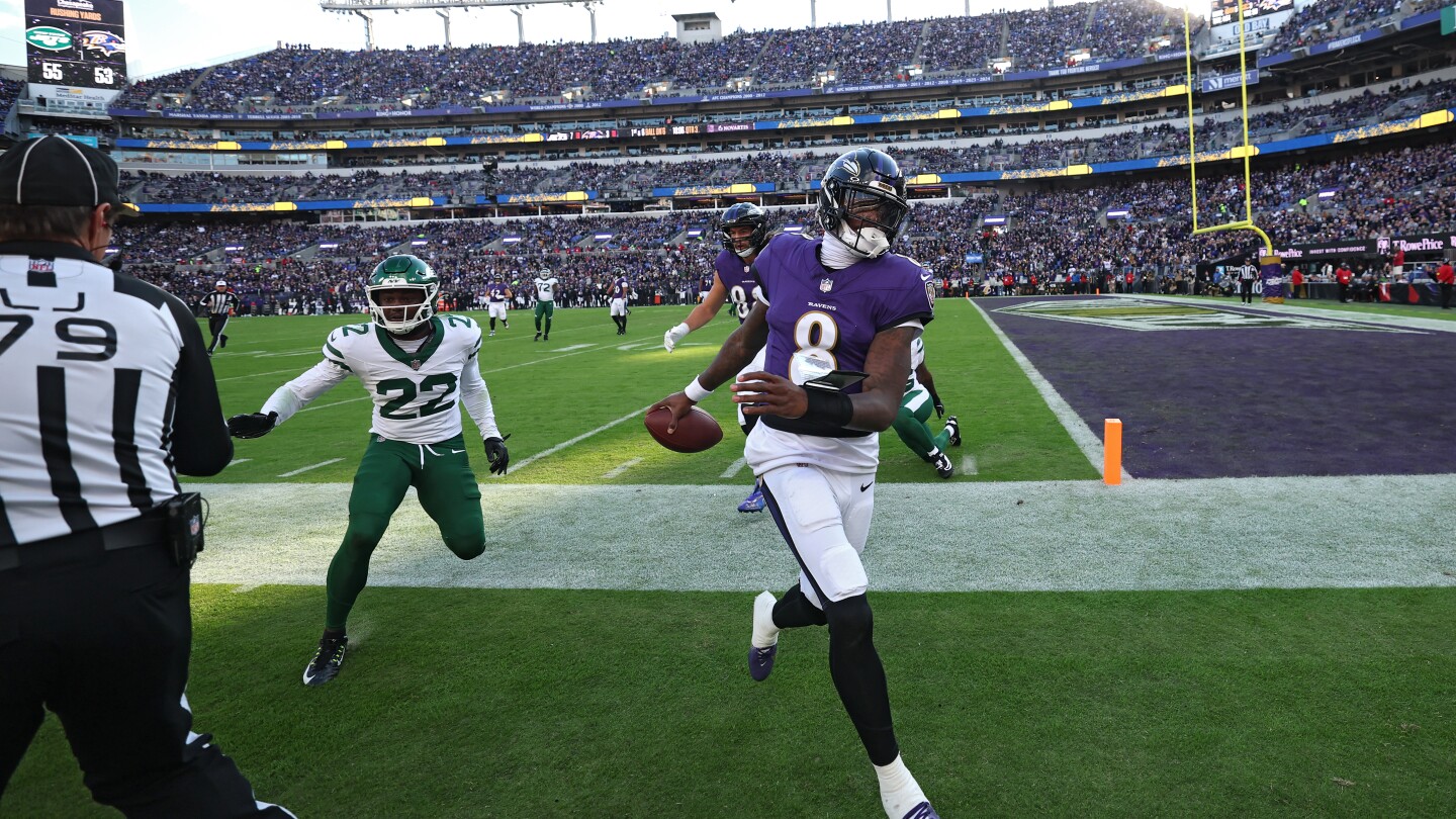  Lamar Jackson’s rushing yardage is way down, and his sacks are way up