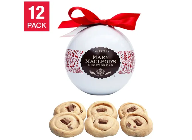 Mary Macleod's Holiday Ornament Tin of Chocolate Crunch Shortbread Cookies