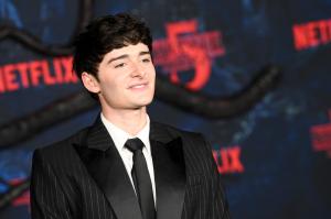 Noah Schnapp at the "Stranger Things" Season 5 World Premiere held at the TCL Chinese Theatre on November 06, 2025 in Los Angeles, California.