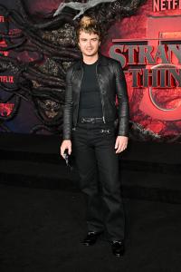 Joe Keery at the "Stranger Things" Season 5 World Premiere held at the TCL Chinese Theatre on November 06, 2025 in Los Angeles, California.