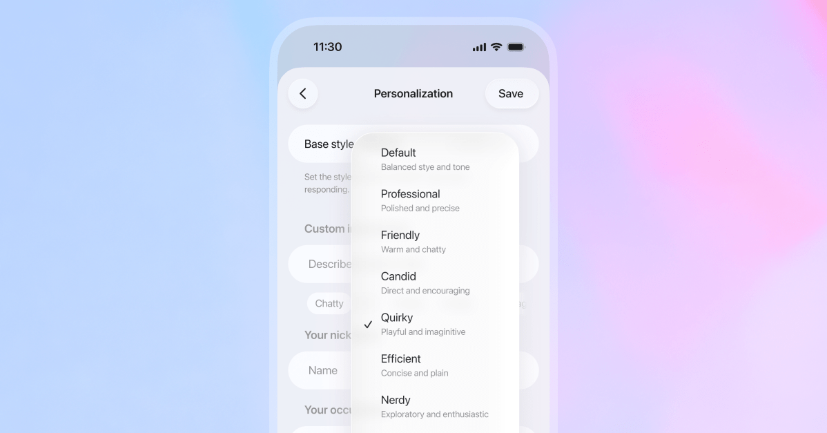  OpenAI says the brand-new GPT-5.1 is ‘warmer’ and has more ‘personality’ options