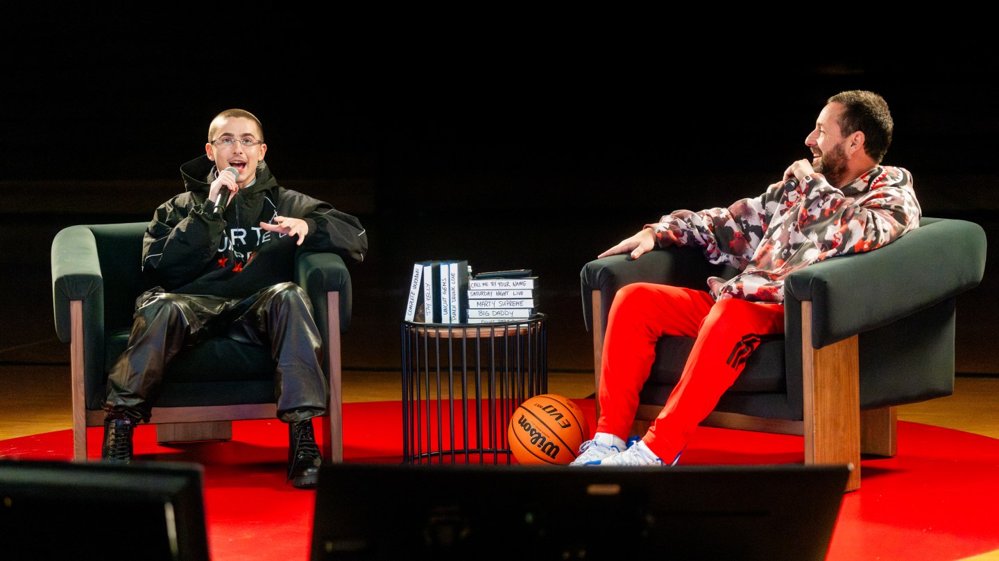  Timothée Chalamet and Adam Sandler Talk Oscars, Basketball and Fame