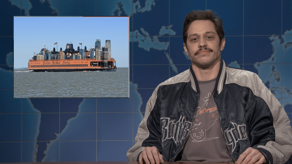  Pete Davidson Returns To ‘SNL’ To Roast His Staten Island Ferry