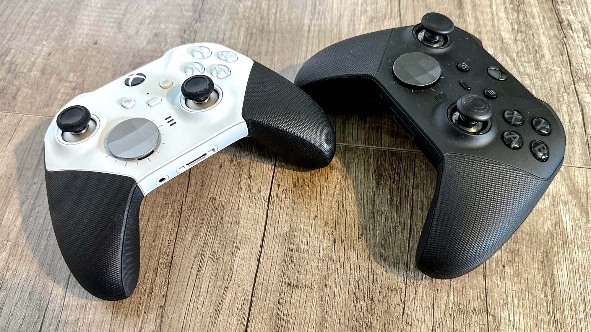 The original Xbox Elite Series 2 controller next to the Xbox Elite Series 2 Core controller