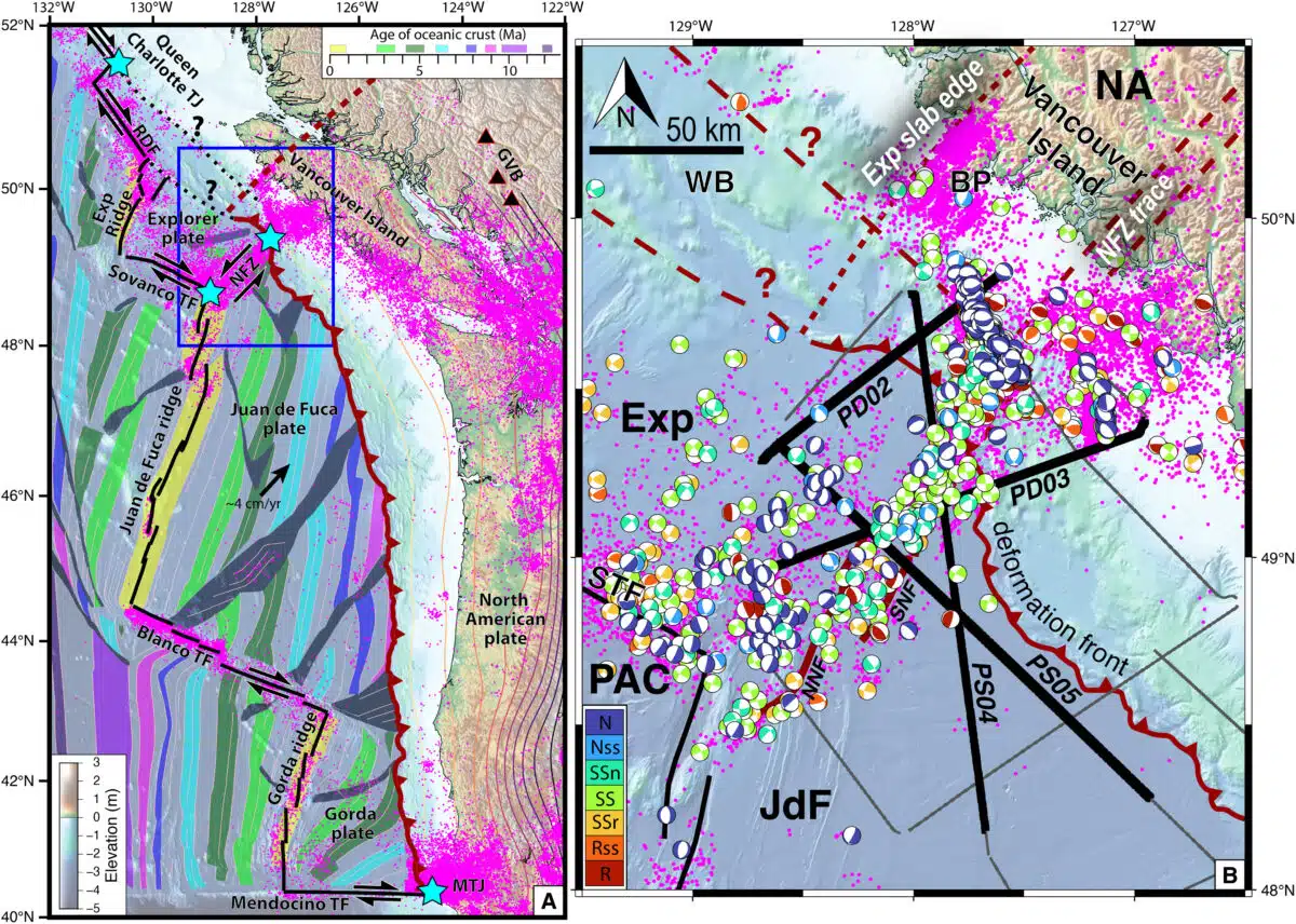 Tectonic Layout Of Northern Cascadia Subduction Zone